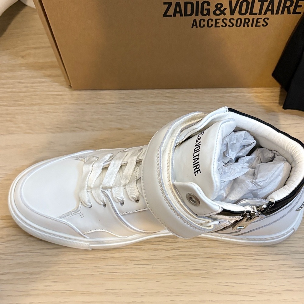 Zadig & Voltaire Women’s White and Black Sneakers - Picture 4 of 10